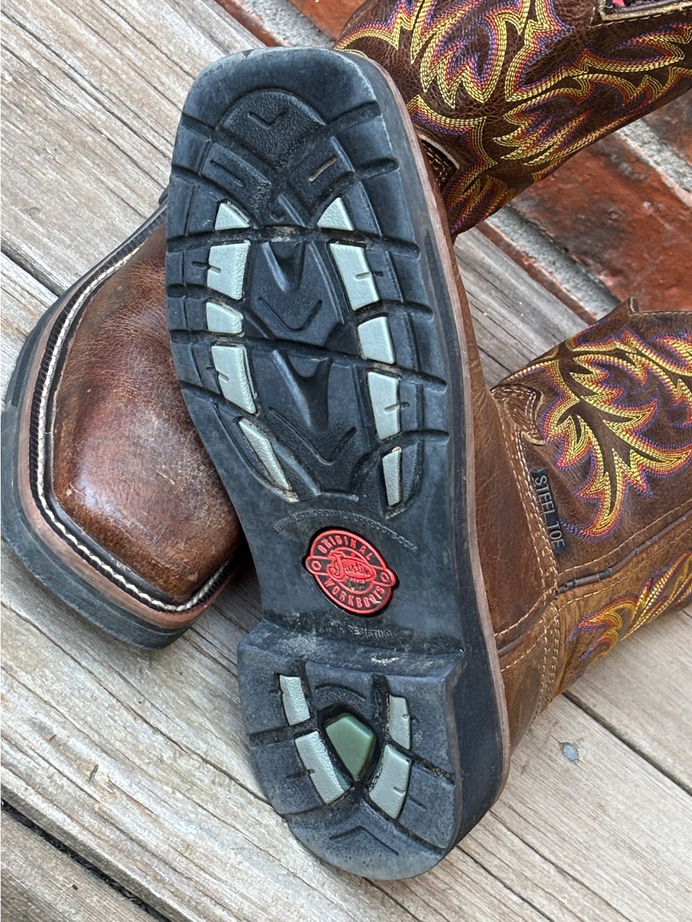 Justin Women’s Steel Toe Leather Work Western Cowboy Boots WKL4682 Sz 6B - Picture 12 of 12